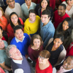 Portrait of diverse crowd